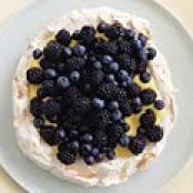 Pavlova with Lemon Curd & Blueberries