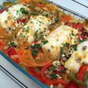 LOMO DE MERLUZA AL HORNO CON SOFRITO