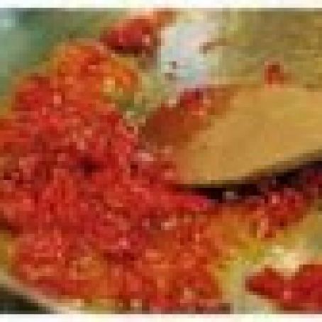 Roasted Red Pepper Sauce over Pasta