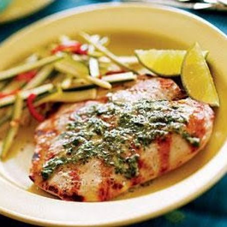 Chicken grilled w/ cilantro lime butter
