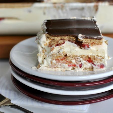 No Bake Strawberry Eclair Cake