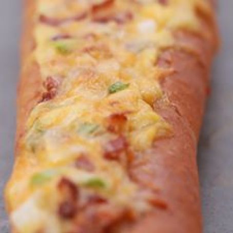 Bacon, Egg, and Cheese Breakfast Bread Boat