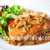Slow Cooked Pork Chop with Mushroom Gravy