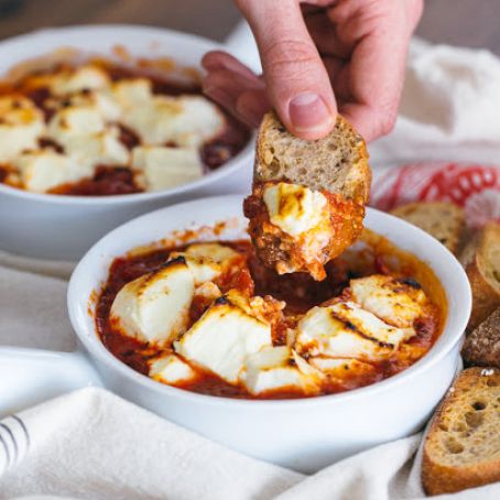 Baked Goat Cheese with Fire Roasted Tomatoes