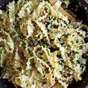 Pasta Ribbons with Peas, Prosciutto, Cream and Spring Pesto