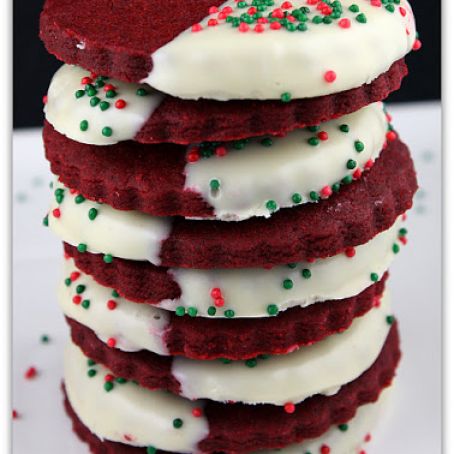 Red Velvet Shortbread Cookies