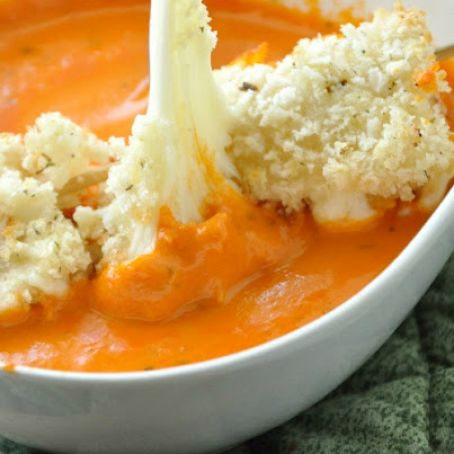 Tomato Soup with Baked Mozzarella Balls