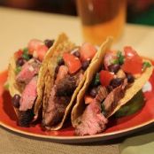 Bobby Deen's Steak Tacos with Black Bean Pico de Gallo