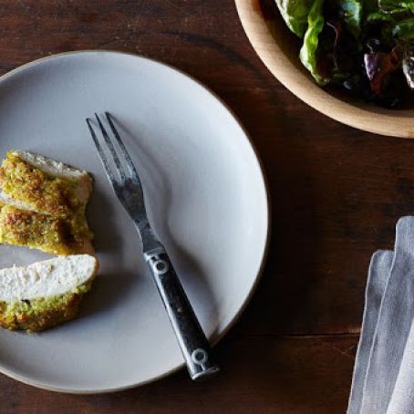 Scallion Pesto-Crusted Chicken