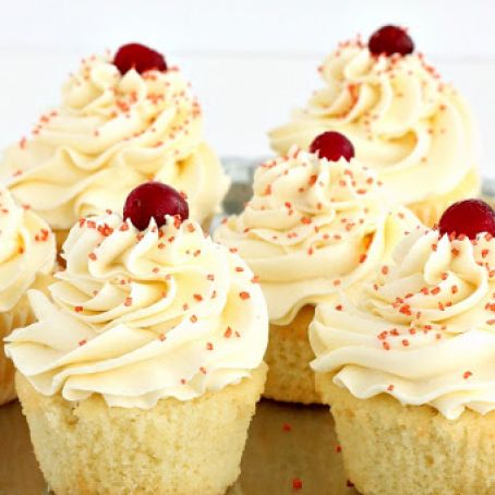 Cranberry Vanilla Cupcakes with White Chocolate Frosting