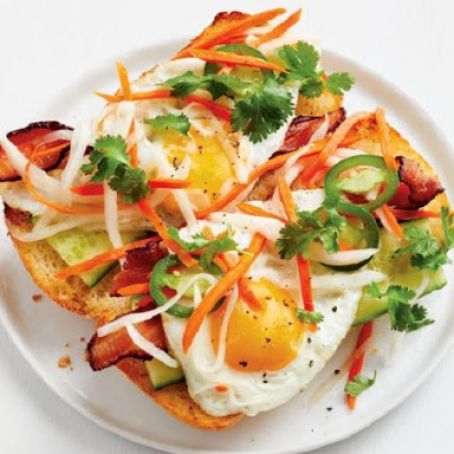 Bacon and Egg Banh Mi with Lemongrass Pork Option