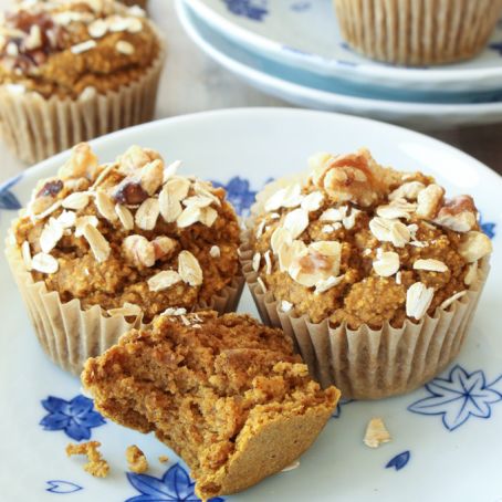 No Flour, Sugar Free, Oil Free, Dairy Free Healthy Pumpkin Muffins Recipe