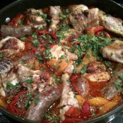 Pan-Roasted Chicken with Sweet Sausage and peppers