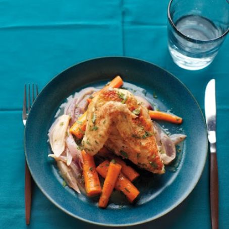 Braised Chicken with Red Onion & Carrots