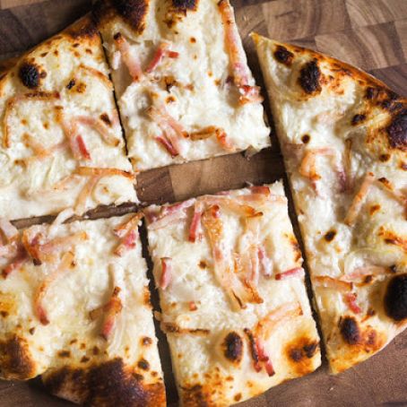 Classic Tarte Flambée (Alsatian Pizza With Fresh Cheese, Onions, and Bacon)