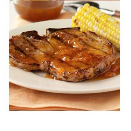 Grilled Pork Chops with Apricot-Mustard Glaze
