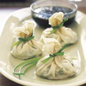 Jade Dumplings with Soy-Sesame Dipping Sauce