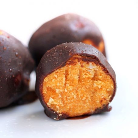 Pumpkin Fudge Balls--Choc. Covered Katie