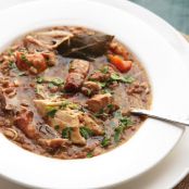 Quick &  Easy Pressure Cooker Chicken, Lentil & Bacon Stew with Carrots