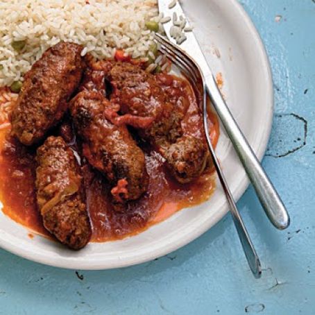 Keftedes me Saltsa Domata/ Meatballs