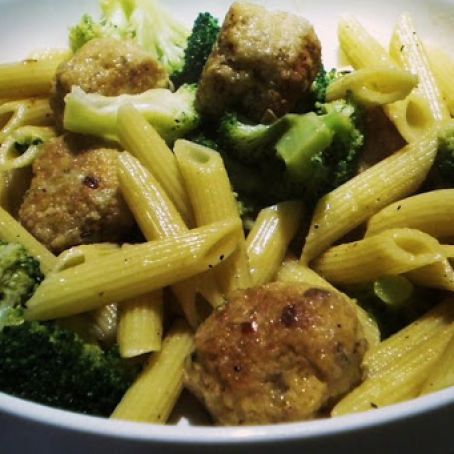 Chicken Sausage Meatball and Broccoli Pasta Bowl