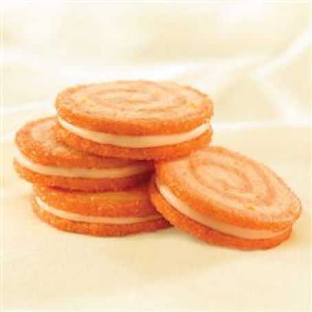 Orange Twist Pinwheel Sandwich Cookies