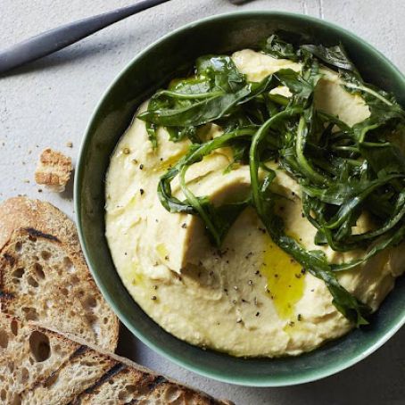 Chickpea Purée With Wilted Greens