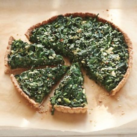 Spinach Tart with Olive-Oil Cracker Crust