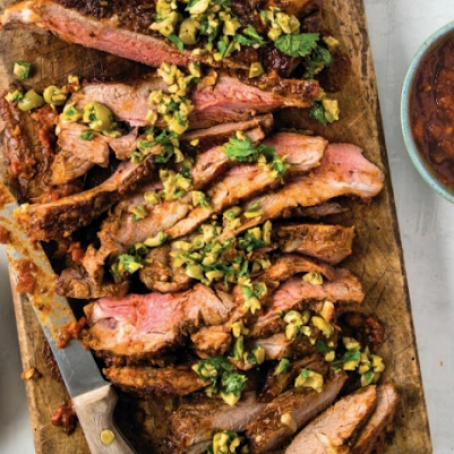 Moroccan-Spiced Lamb with Date Barbecue Sauce