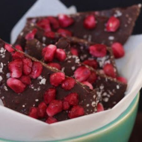 chocolate - Pomegranate Coconut Chocolate Bark