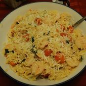 Shrimp Orzo with Cherry Tomatoes