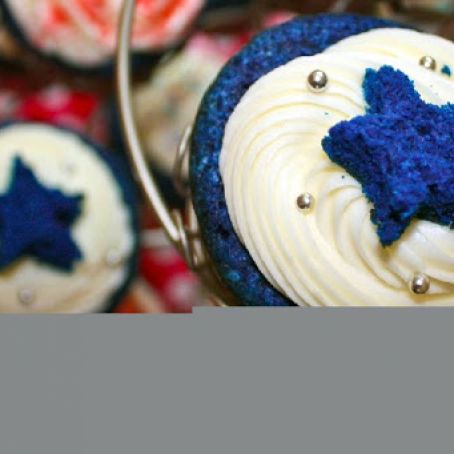 Red, White and Blue Velvet Cupcakes