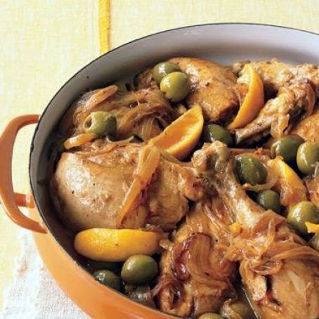 Moroccan Chicken with Green Olives and Lemons