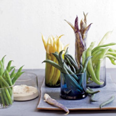 Mixed-Bean Crudités with Olive-Anchovy Aioli