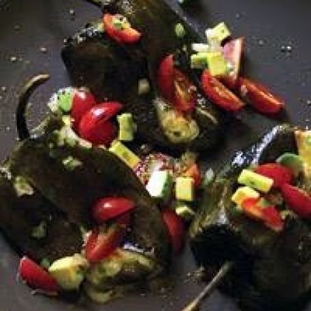 Chiles Rellenos with Tomato-and-Avocado Salsa
