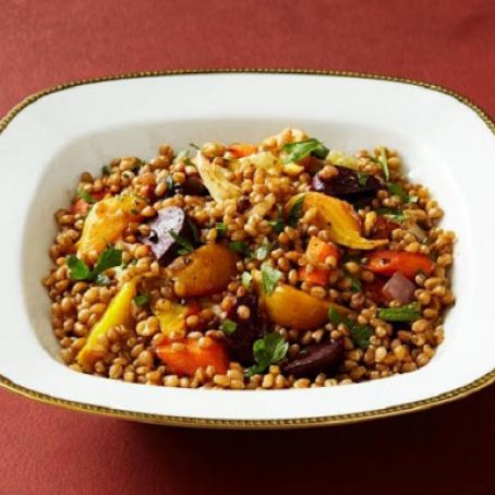 Wheat Berries with Roasted Beets and Carrots