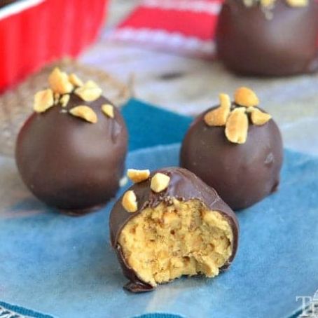 Chocolate Covered Peanut Butter Crunch Balls