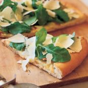 Pizza with Arugula and Shaved Parmesan Salad