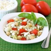 Orzo Salad with Artichokes, Tomatoes, Chickpeas, Feta & Lemon Basil Dressing