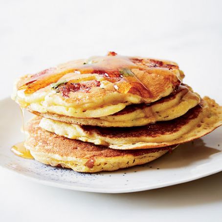 Country Ham Flapjacks with Maple Syrup