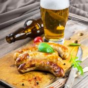 Grilled Beer-Soaked Bratwursts