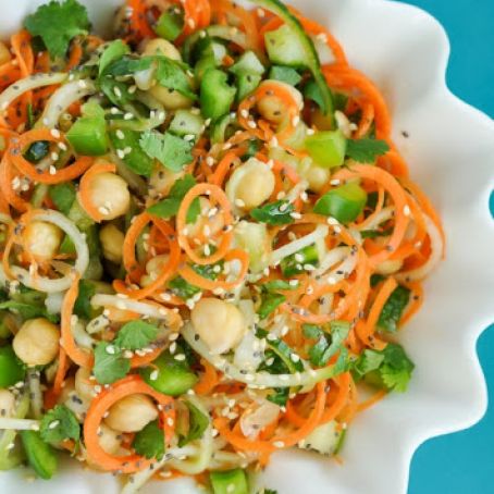 Sweet and Sour Thai Carrot and Cucumber Noodle Salad