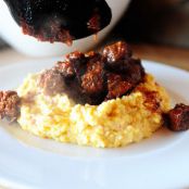 Spicy Stewed Beef with Creamy Cheddar Grits (Pioneer Woman)