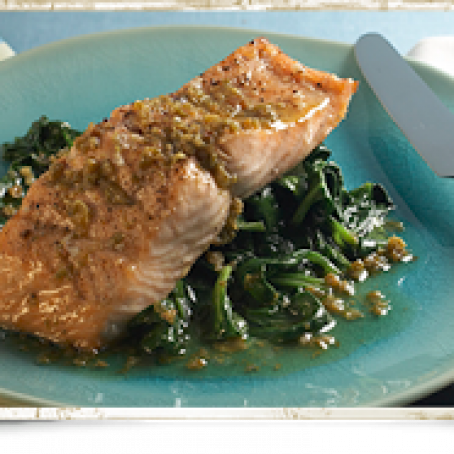 Chef Paul Flynn's Broiled Salmon with Capers and Raisin Butter
