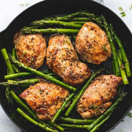 One Pan Garlic Herb Chicken and Asparagus
