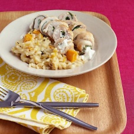 Chicken Roll-Ups with Goat Cheese and Arugula