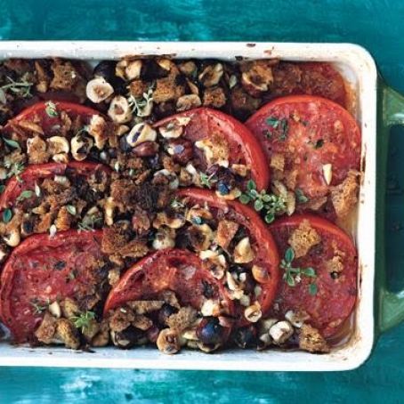 BAKED TOMS w/HAZELNUT BREAD CRUMBS