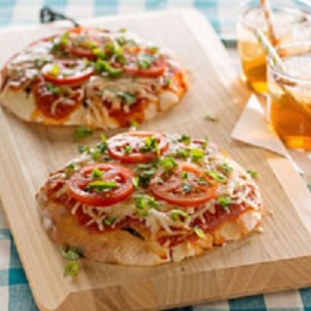 Grilled Tomato-Basil Pita Pizzas