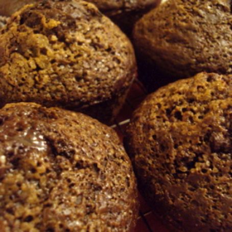 Jumbo Chocolate Zucchini Muffins 217 calories