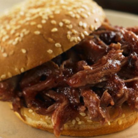 SLOW COOKER SWEET & SMOKEY BARBECUE PULLED PORK SANDWICHES